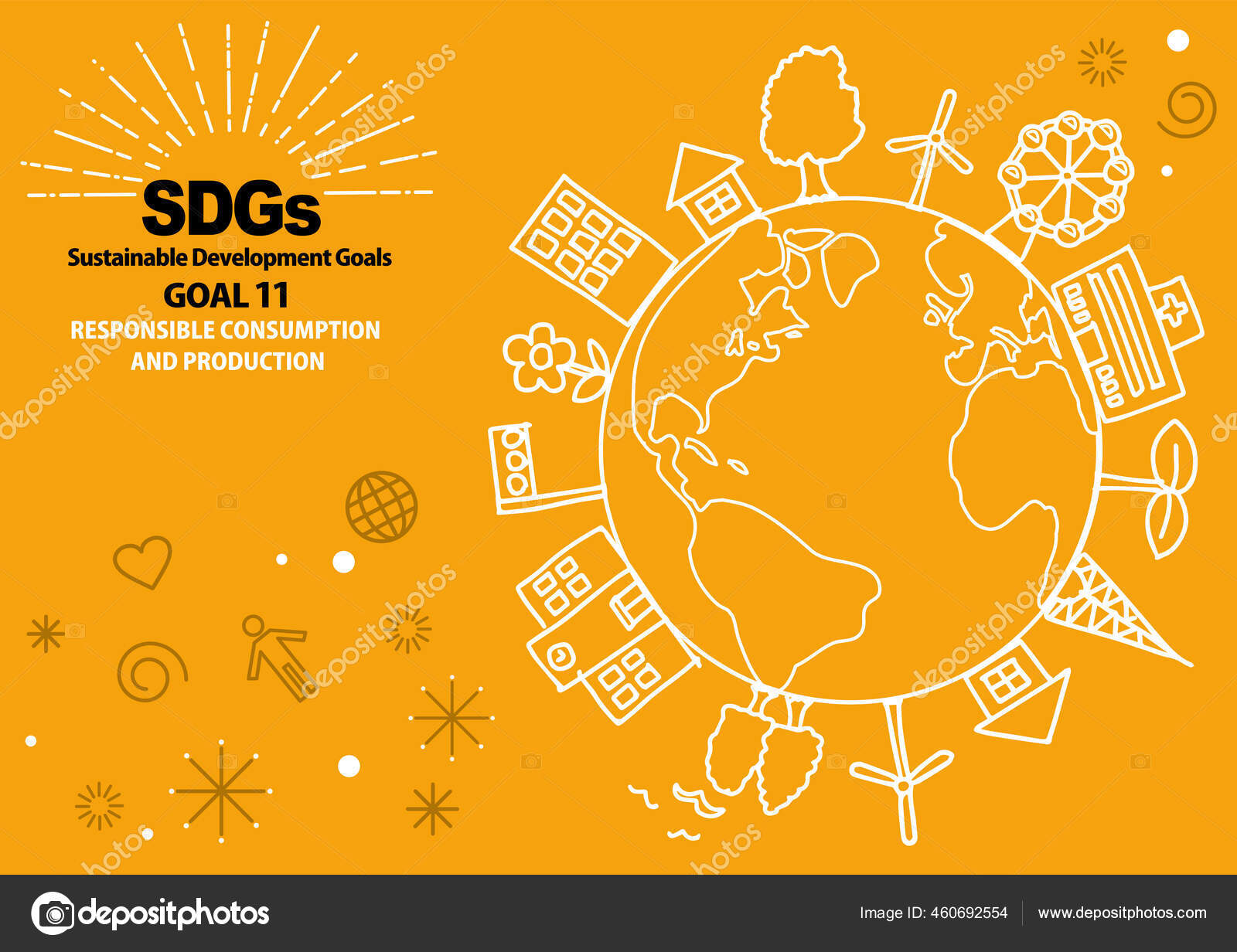 Hand Drawing Simple Illustration Sustainable Development Goals Goal
