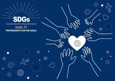 hand drawing simple illustration for Sustainable Development Goals goal 17 clipart