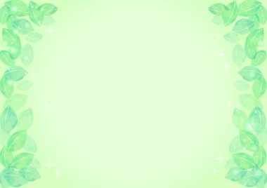 suluboya yeşil yapraklar ve açık çerçeve