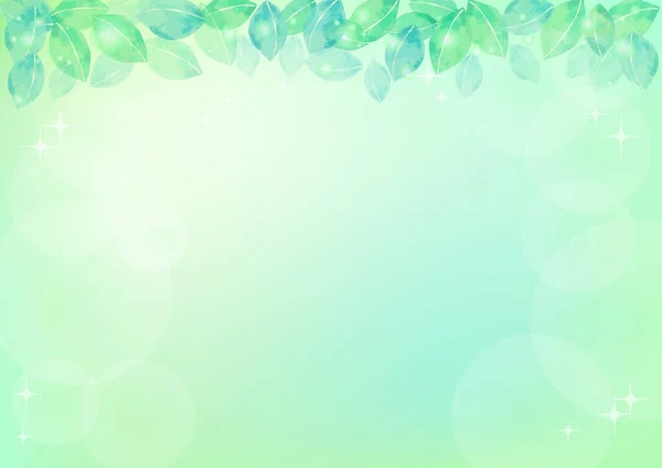 Акварель Зеленые Листья Светлая Рамка — стоковое фото