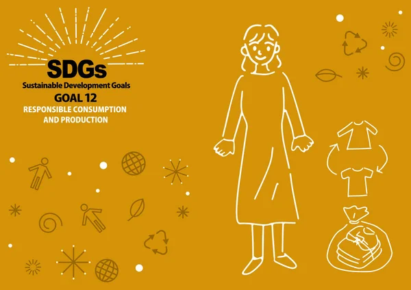 SDG hedefi 12 Sürdürülebilir Moda İngilizcesi için el çizimi