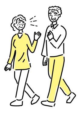 Aktif kıdemli çift yürüyüşe çıktı.