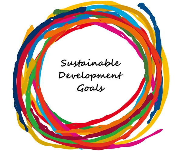 Obiettivi Sviluppo Sostenibile Immagine Cmyk Circle Frame — Vettoriale Stock