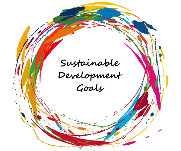 Obiettivi Sviluppo Sostenibile Immagine Cmyk Cerchio Frame — Vettoriale Stock