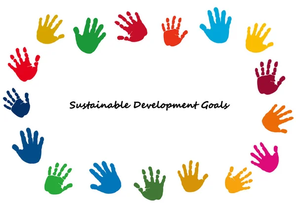 Obiettivi Sviluppo Sostenibile Immagine Quadro Illustrazione — Vettoriale Stock