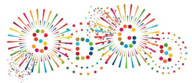 Sürdürülebilir Geliştirme Hedefleri resim havai fişekleri ve karakter