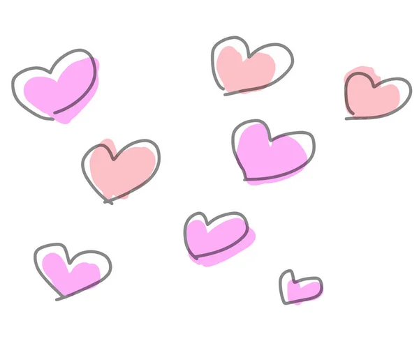 Dessin Main Illustration Forme Coeur Simple — Image vectorielle