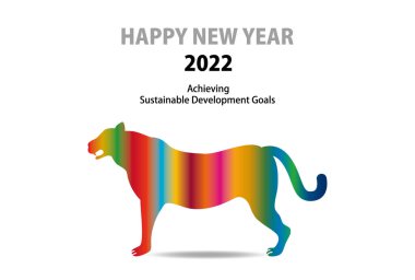 Sürdürülebilir Geliştirme Hedefleri TiGER 2022 Yeni Yıl Kartı 6 şablonu