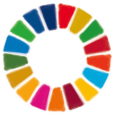 Sürdürülebilir Geliştirme resmi elle boyanmış CMYK suluboya simgesi