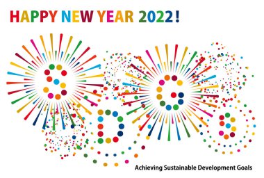 Sustainable Development Goals image fireworks new year card 2022 clipart