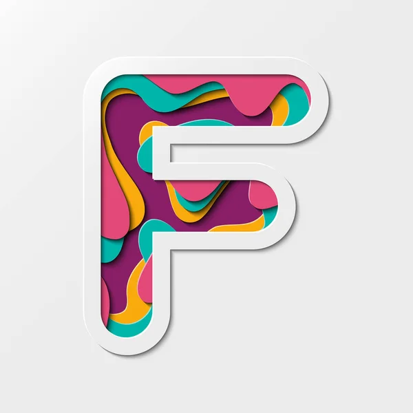 Paper Cut Letter Symbol Realistic Multi Layers Paper Cut Effect Stock