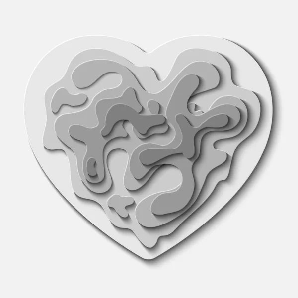 Beyaz Kalp Kalksın Kağıt Kesiği Biçiminde.