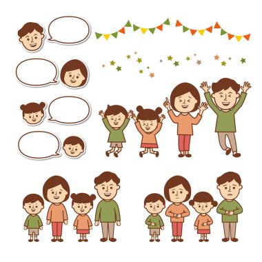 4 kişilik aile mutlu bir şekilde zıpla.