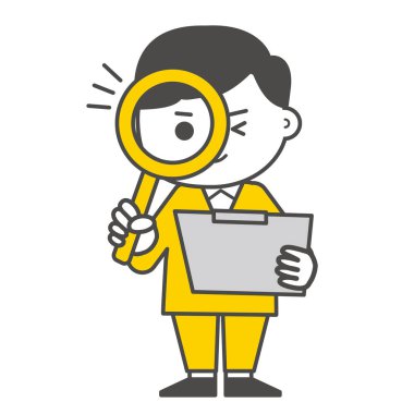 İncelemek için elinde büyüteç olan bir adamın resmi.