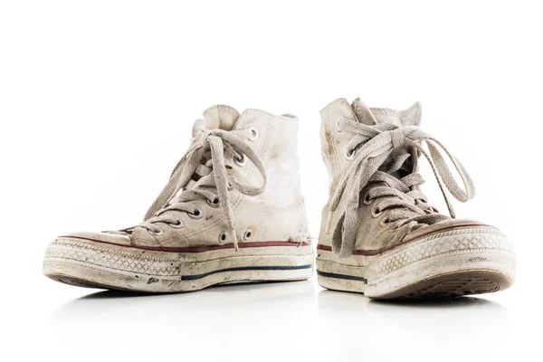 Grunge λευκό πάνινα παπούτσια — Φωτογραφία Αρχείου