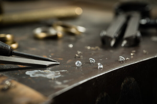 Desk with professional tools.