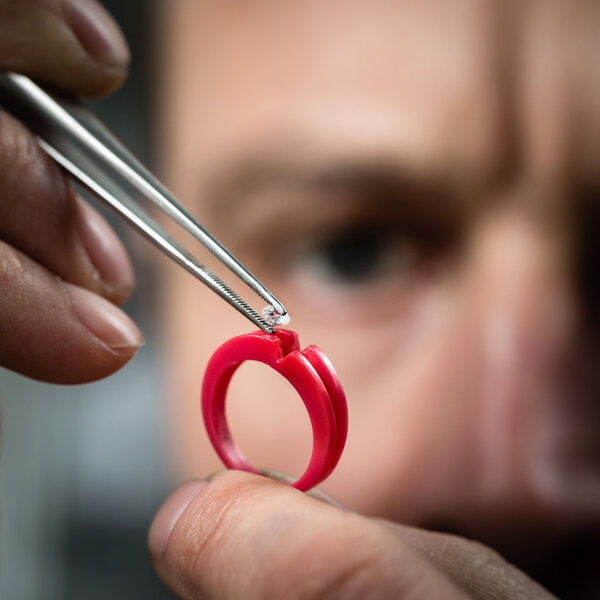 Jeweler working in his workshop