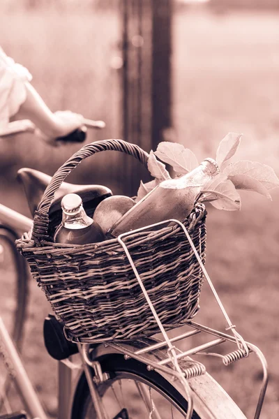 Basket with fresh food — Stock Photo, Image