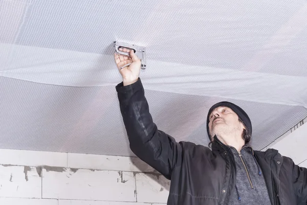 Installation of a vapor barrier — Stock Photo, Image