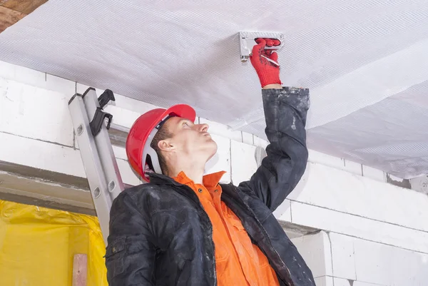 Installatie van een damp-barrière — Stockfoto