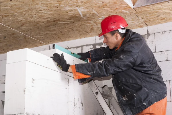 Waaraan koolzuurgas is toegevoegd concrete metselwerk — Stockfoto