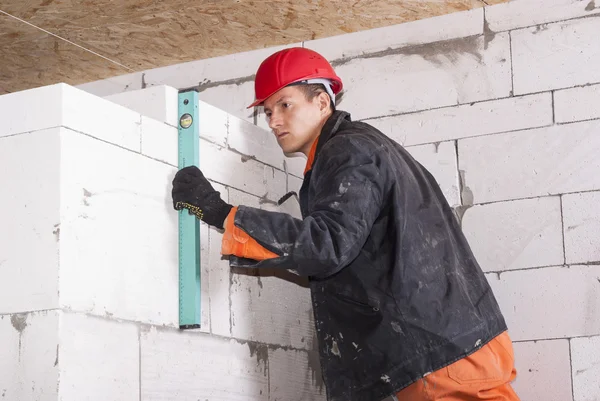 Waaraan koolzuurgas is toegevoegd concrete metselwerk — Stockfoto