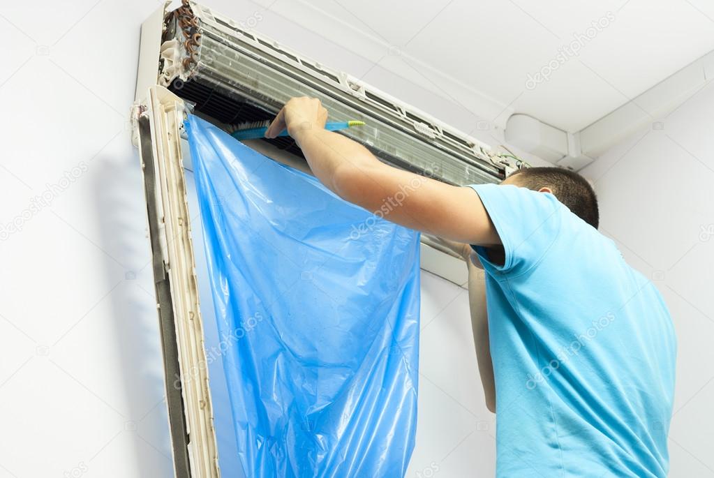 cleaning the air conditioner