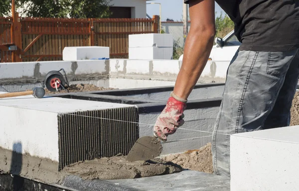 Aerated concrete masonry — Stock Photo, Image