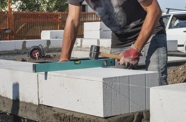 Aerated concrete masonry — Stock Photo, Image