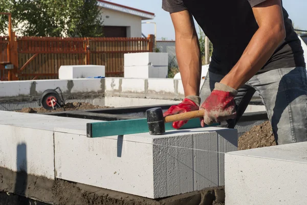 Aerated concrete masonry — Stock Photo, Image