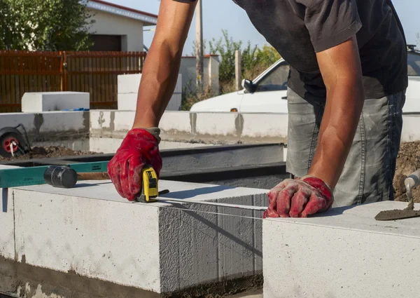 Waaraan koolzuurgas is toegevoegd concrete metselwerk — Stockfoto