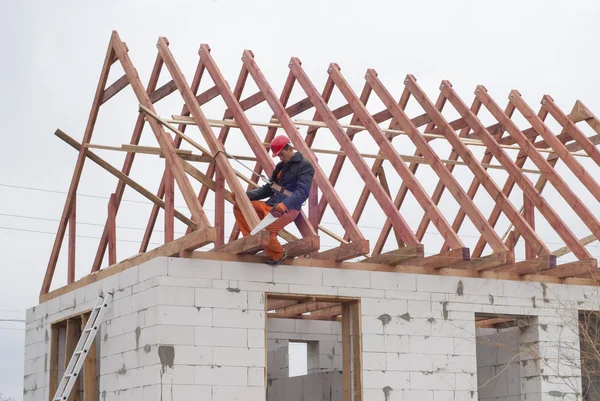 Installationen av tak system — Stockfoto