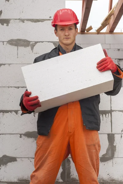 Aerated concrete block — Stock Photo, Image