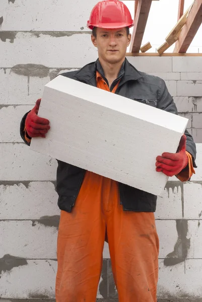 Aerated concrete block — Stock Photo, Image