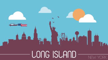 Long Island skyline silhouette vector illustration clipart