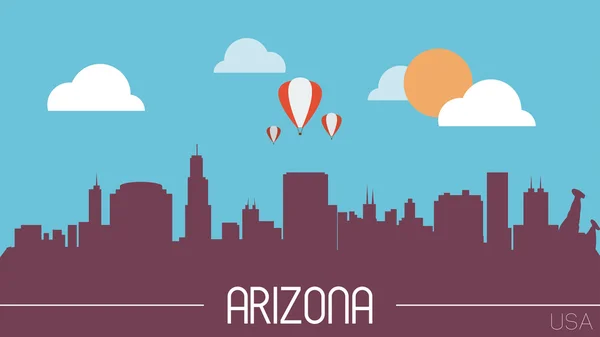 Arizona Stati Uniti silhouette skyline — Vettoriale Stock