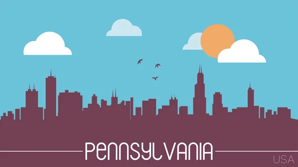 Пенсільванія США skyline силует — стоковий вектор