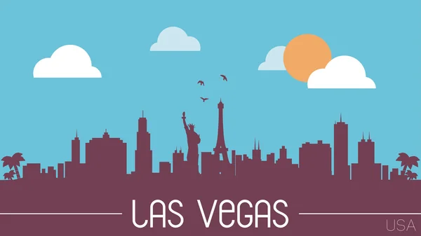 Las Vegas skyline silueta vector ilustración — Vector de stock