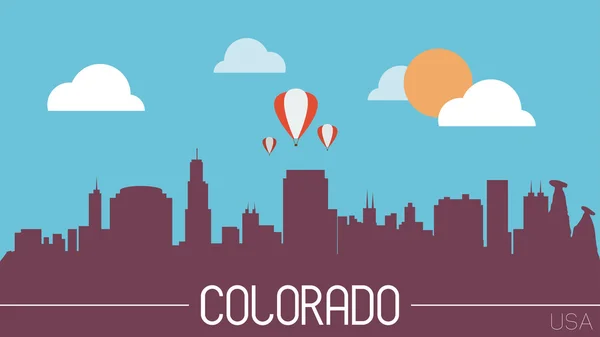 Colorado skyline silhuett vektor illustration — Stock vektor