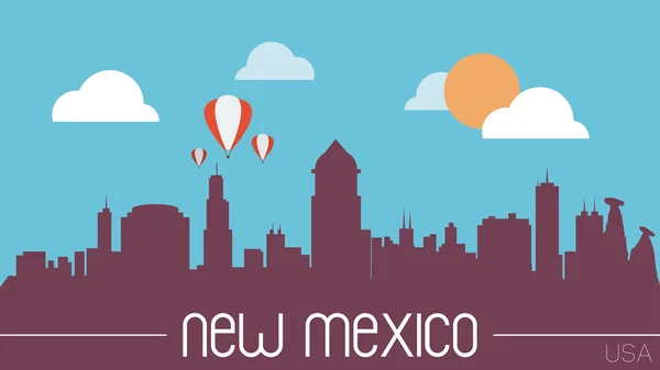 New Mexico skyline silhuett vektor illustration — Stock vektor