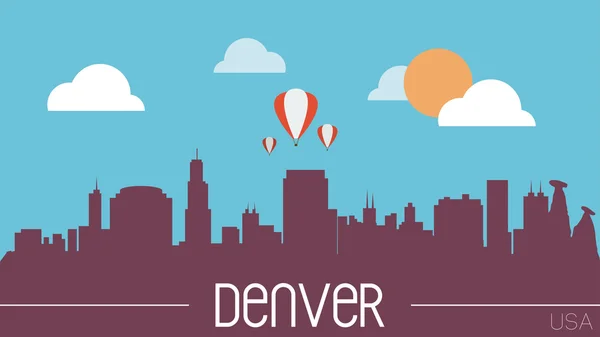 Denver skyline silhouette vektoros illusztráció — Stock Vector