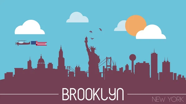 Brooklyn skyline silhueta vetor ilustração Ilustrações De Bancos De Imagens Sem Royalties