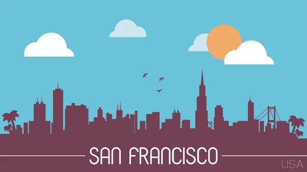 San Francisco skyline silhueta vetor ilustração Ilustrações De Bancos De Imagens Sem Royalties