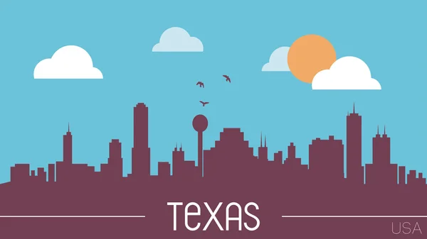 Texas skyline silhueta vetor ilustração Gráficos Vetores