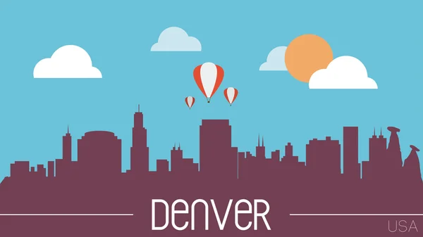 Denver skyline silhueta vetor ilustração Gráficos Vetores