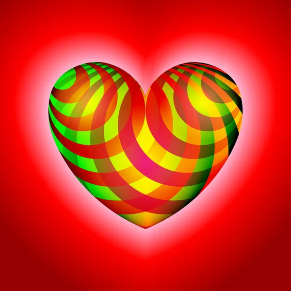 Día San Valentín Corazón Colorido Abstracto Ilustración Vectorial Corazón Transparente — Archivo Imágenes Vectoriales