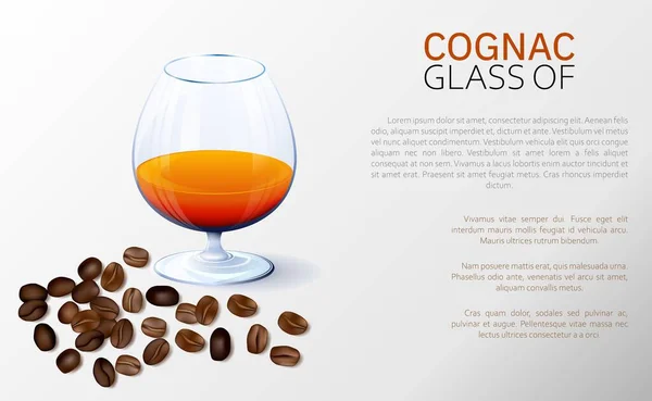 Een glas cognac.. — Stockvector