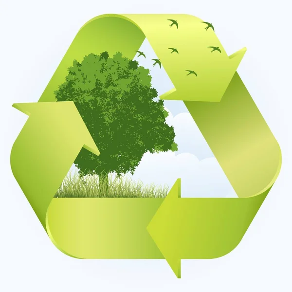 Ecología. Reciclaje en la naturaleza Vectores de stock libres de derechos