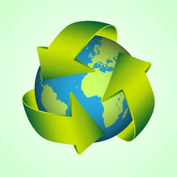 L'écologie. Recyclage au sol — Image vectorielle