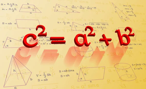 Disegni e formule per la geometria — Vettoriale Stock